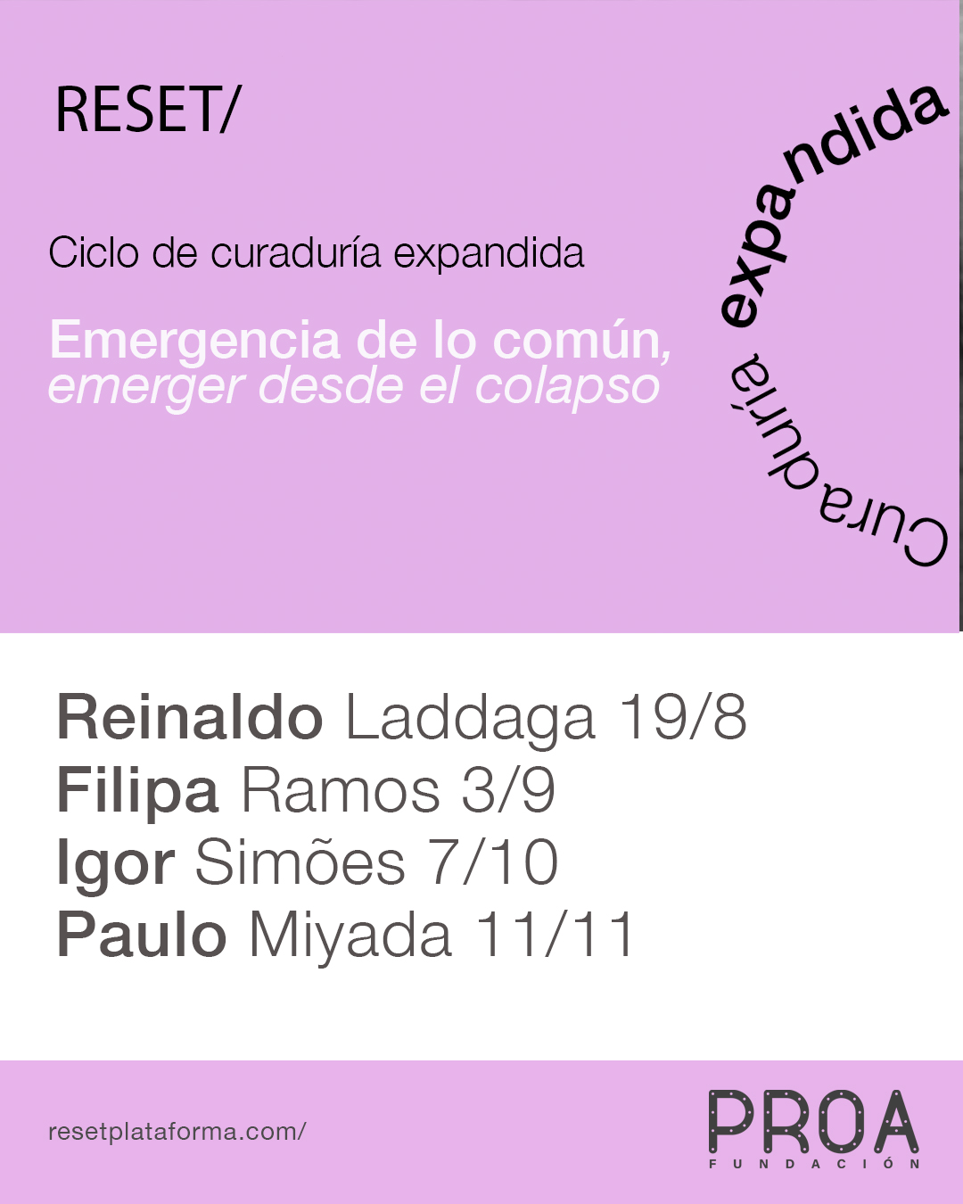 RESET | Programa de Curaduría Expandida: la emergencia de lo común